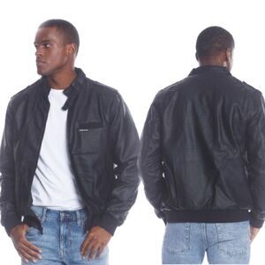 Members Only Men’s Faux Real Leather Iconic Racer Jacket